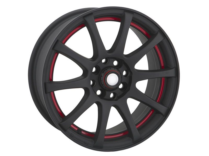 black and red automobile rim