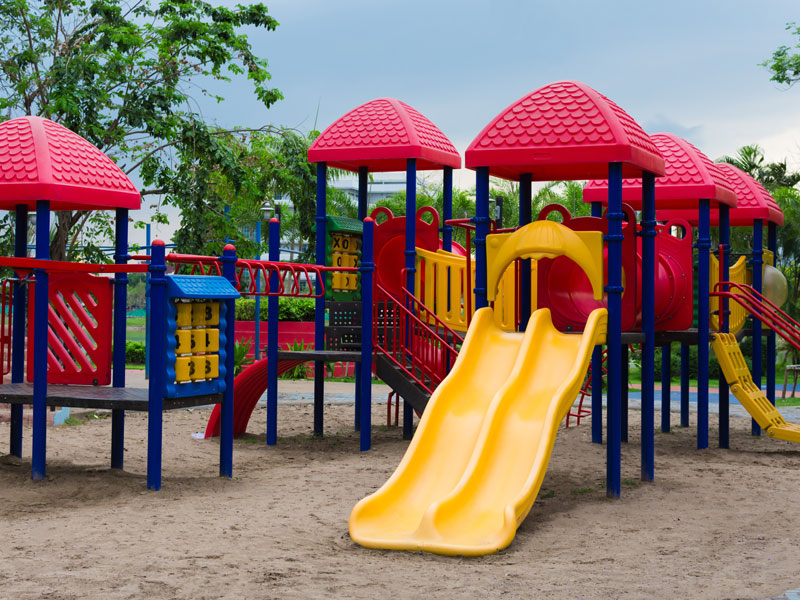 Multicolored plastic outdoor playground